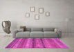 Machine Washable Southwestern Pink Country Rug in a Living Room, wshcon867pnk