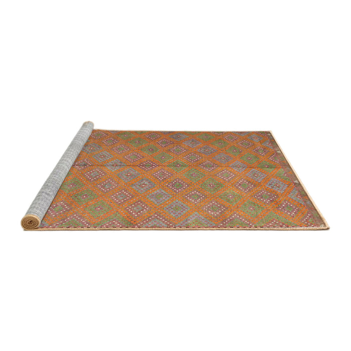 Serging Thickness of Machine Washable Contemporary Red Rug, wshcon868