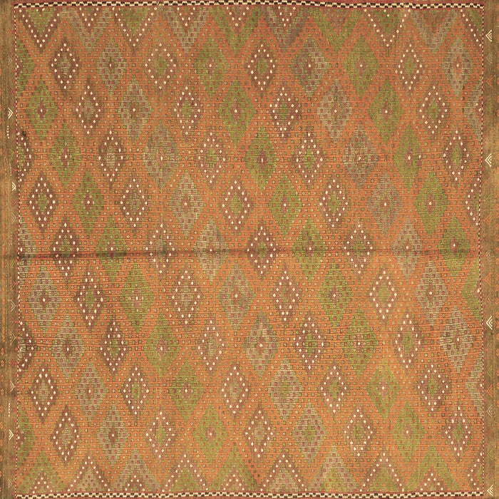 Square Abstract Brown Contemporary Rug, con868brn