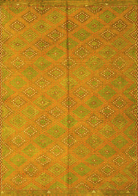 Abstract Yellow Contemporary Rug, con868yw