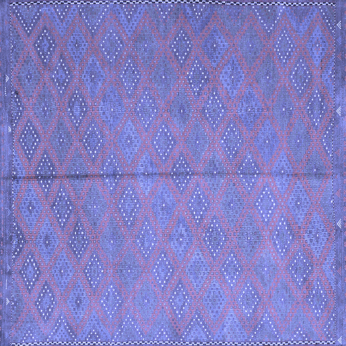Square Abstract Blue Contemporary Rug, con868blu