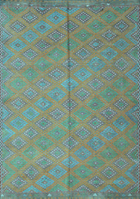 Abstract Light Blue Contemporary Rug, con868lblu