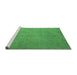 Sideview of Machine Washable Abstract Emerald Green Contemporary Area Rugs, wshcon868emgrn