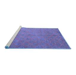 Sideview of Machine Washable Abstract Blue Contemporary Rug, wshcon868blu