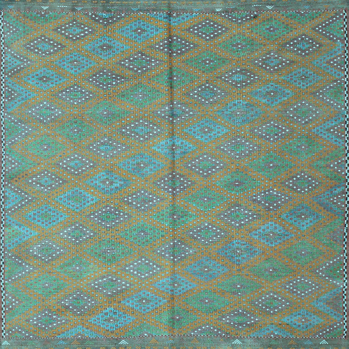 Square Abstract Light Blue Contemporary Rug, con868lblu