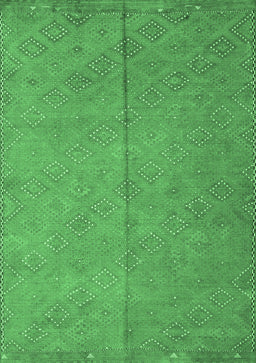 Abstract Emerald Green Contemporary Rug, con868emgrn