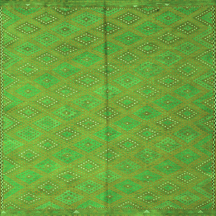 Serging Thickness of Abstract Green Contemporary Rug, con868grn