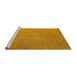 Sideview of Machine Washable Abstract Yellow Contemporary Rug, wshcon868yw