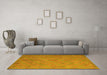 Machine Washable Abstract Yellow Contemporary Rug in a Living Room, wshcon868yw