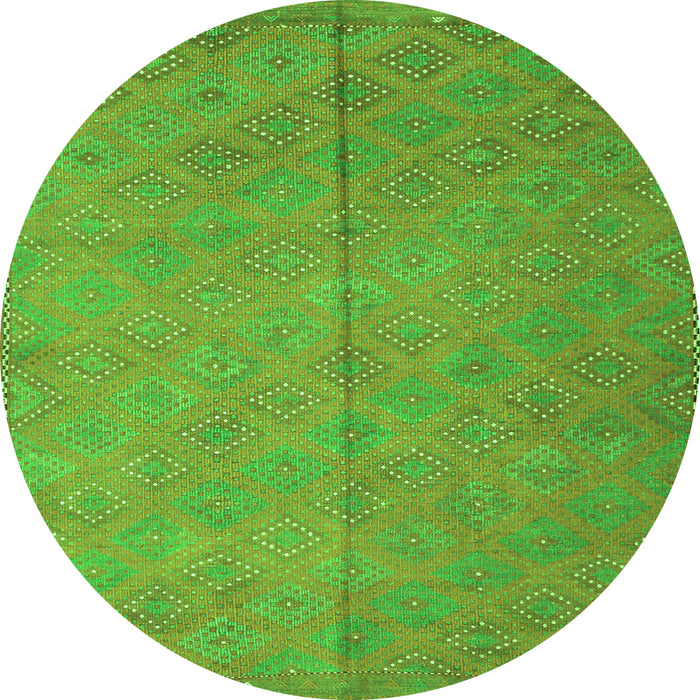 Square Abstract Green Contemporary Rug, con868grn