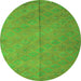 Square Abstract Green Contemporary Rug, con868grn