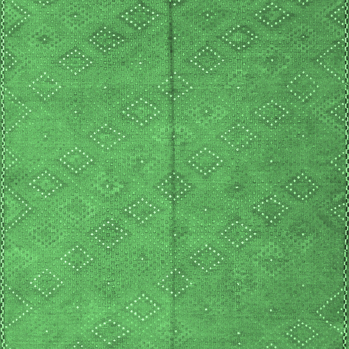 Machine Washable Abstract Emerald Green Contemporary Area Rugs, wshcon868emgrn