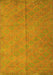 Machine Washable Abstract Yellow Contemporary Rug, wshcon868yw