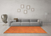 Machine Washable Abstract Orange Contemporary Rug, wshcon868org