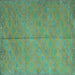 Square Abstract Turquoise Contemporary Rug, con868turq