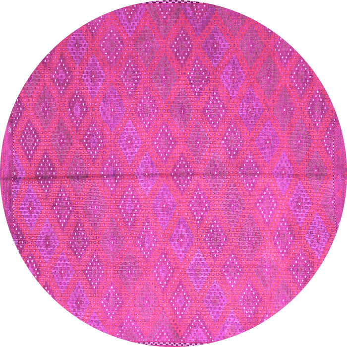 Round Abstract Pink Contemporary Rug, con868pnk