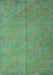 Machine Washable Abstract Turquoise Contemporary Area Rugs, wshcon868turq