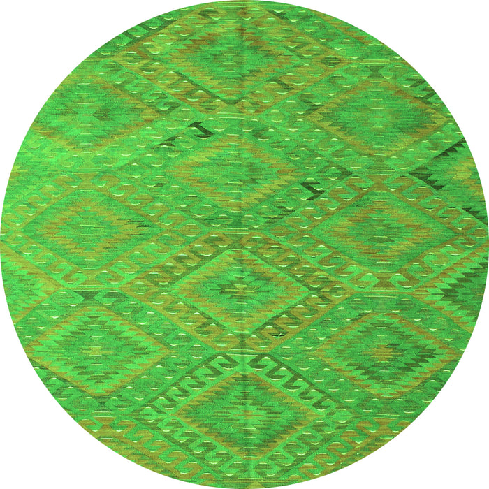 Machine Washable Southwestern Green Country Area Rugs, wshcon869grn
