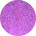 Round Southwestern Purple Country Rug, con869pur