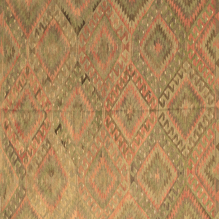 Square Machine Washable Southwestern Brown Country Rug, wshcon869brn