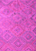 Machine Washable Southwestern Pink Country Rug, wshcon869pnk