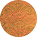 Machine Washable Southwestern Orange Country Area Rugs, wshcon869org