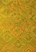 Machine Washable Southwestern Yellow Country Rug, wshcon869yw