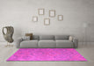 Machine Washable Southwestern Pink Country Rug in a Living Room, wshcon869pnk