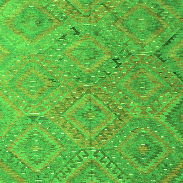 Serging Thickness of Machine Washable Southwestern Green Country Area Rugs, wshcon869grn