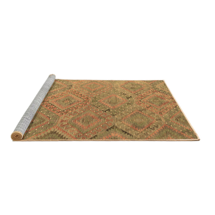 Sideview of Machine Washable Southwestern Brown Country Rug, wshcon869brn