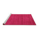 Sideview of Machine Washable Abstract Pink Contemporary Rug, wshcon86pnk