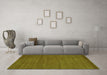 Machine Washable Abstract Green Contemporary Area Rugs in a Living Room,, wshcon86grn