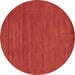 Round Abstract Brown Contemporary Rug, con86brn