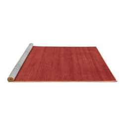 Sideview of Machine Washable Abstract Brown Contemporary Rug, wshcon86brn