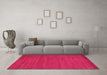 Machine Washable Abstract Pink Contemporary Rug in a Living Room, wshcon86pnk