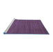Sideview of Machine Washable Abstract Blue Contemporary Rug, wshcon86blu