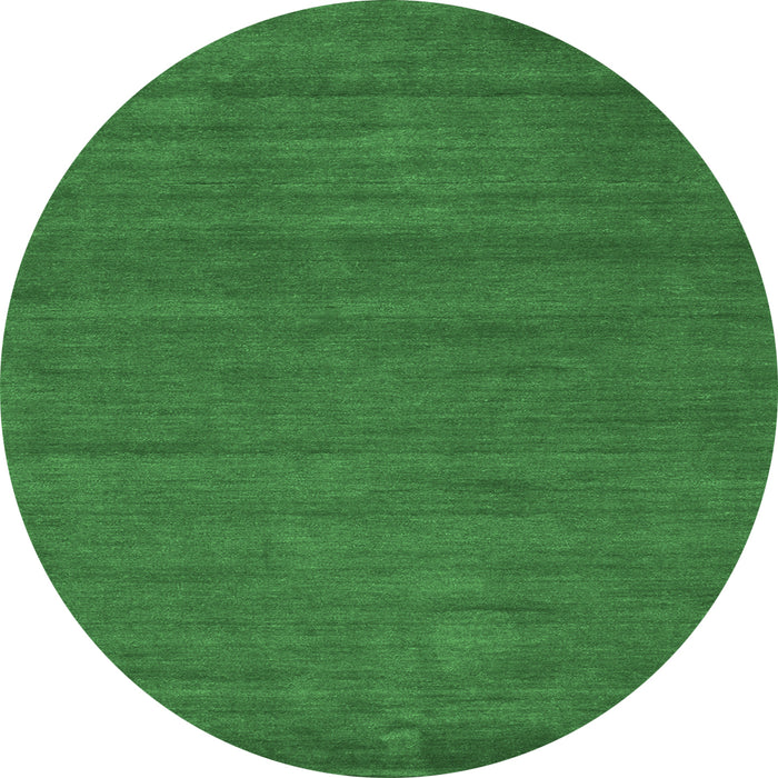 Round Abstract Emerald Green Contemporary Rug, con86emgrn