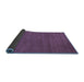 Sideview of Abstract Blue Contemporary Rug, con86blu