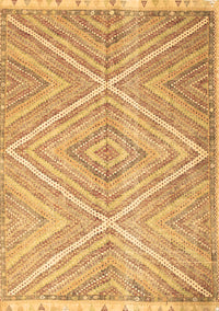 Abstract Brown Contemporary Rug, con870brn