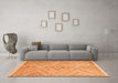 Machine Washable Abstract Orange Contemporary Area Rugs in a Living Room, wshcon870org