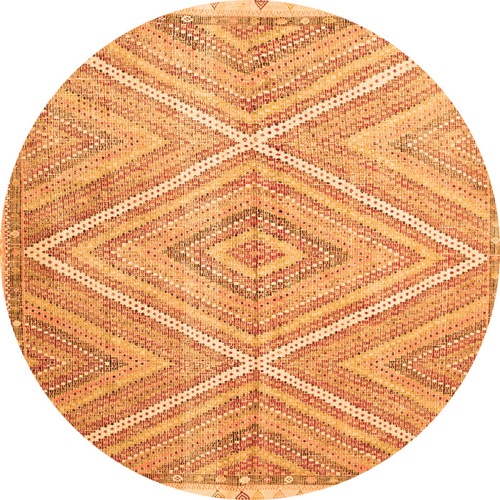 Square Abstract Orange Contemporary Rug, con870org