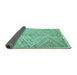 Sideview of Abstract Turquoise Contemporary Rug, con870turq