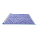 Sideview of Machine Washable Abstract Blue Contemporary Rug, wshcon870blu