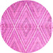 Round Abstract Pink Contemporary Rug, con870pnk