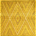 Square Abstract Yellow Contemporary Rug, con870yw