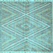 Square Machine Washable Abstract Light Blue Contemporary Rug, wshcon870lblu