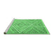 Sideview of Machine Washable Abstract Emerald Green Contemporary Area Rugs, wshcon870emgrn