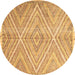 Round Machine Washable Abstract Brown Contemporary Rug, wshcon870brn