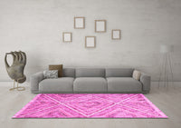 Machine Washable Abstract Pink Contemporary Rug, wshcon870pnk