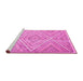 Sideview of Machine Washable Abstract Pink Contemporary Rug, wshcon870pnk